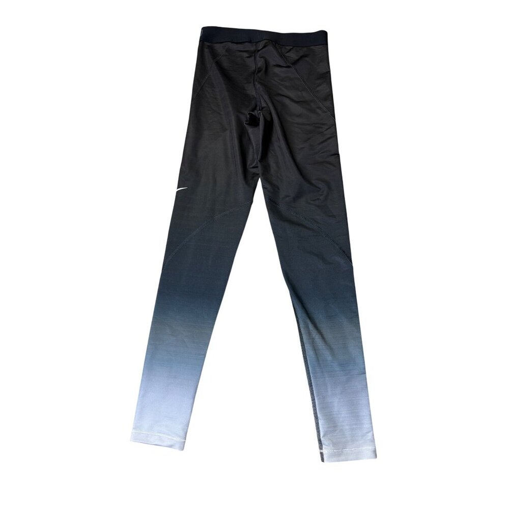 Nike Pro Hyperwarm Ombre Gradient Black & Grey Compression Leggings Size S
